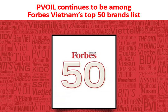 PVOIL continues to be among Forbes Vietnam’s top 50 brands list